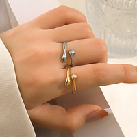 Bague minimaliste tendance en acier inoxydable, style européen et américain, design personnalisé, polyvalente et à la mode