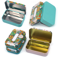 Boîte en métal rectangulaire personnalisée avec couvercle à charnière pour cigarettes, tabac, cigares, bonbons, menthes, organisateur de rangement, conteneur, boîte à cadeaux
