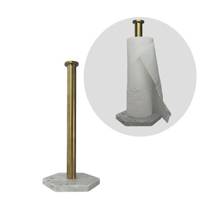 Porte-serviettes en <span class=keywords><strong>papier</strong></span> multifonctionnel fait à la main gris <span class=keywords><strong>nuage</strong></span>/noir marbre Design de luxe moderne Base hexagonale de type debout pour la cuisine - Product Image 3