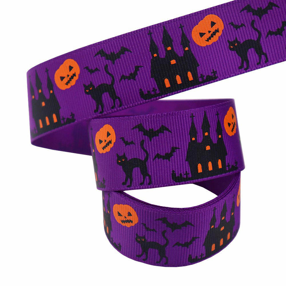 Casa Encantada Calabaza Gato-Púrpura-2.5cm*10yds