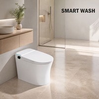 WC intelligent à chasse automatique, cuvettes sans rebord, toilettes connectées avec télécommande, siège de bidet chauffant, commode