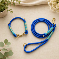 Ensemble laisse et collier rétractable pour chien, personnalisé, durable, en paracorde doux, velours et nylon, nouveau design, promotionnel, fait main, tressé, vente en gros
