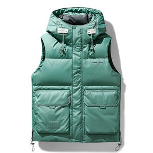 OEM personalizado de talla grande para <span class=keywords><strong>hombre</strong></span> Puffer Gilet abajo chaleco Freestyle Pu cuero Lite invierno abajo chaleco acolchado para hombres - Product Image 1