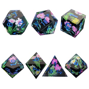 Último Set <span class=keywords><strong>de</strong></span> Dados Poliédricos <span class=keywords><strong>de</strong></span> Resina <span class=keywords><strong>de</strong></span> 7 Piezas Coloridos con Diseño <span class=keywords><strong>de</strong></span> Flor Espacial para <span class=keywords><strong>Juegos</strong></span> <span class=keywords><strong>de</strong></span> Mesa DND RPG - Product Image 1