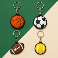 OEM Fabrik Maßgefertigter Gestanzter Flacher PVC Weicher Basketball Schlüsselanhänger Sport Werbe-Schlüsselring Großhandel Fitness Geschenk