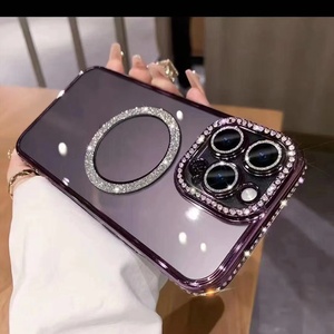 Tpu diamante Glitter custodia per telefono magnetico per <span class=keywords><strong>iphone</strong></span> 15 pro lusso soft Bling magnet custodie per telefono per <span class=keywords><strong>iPhone</strong></span> 14 13 12 pro max <span class=keywords><strong>cover</strong></span> - Product Image 4