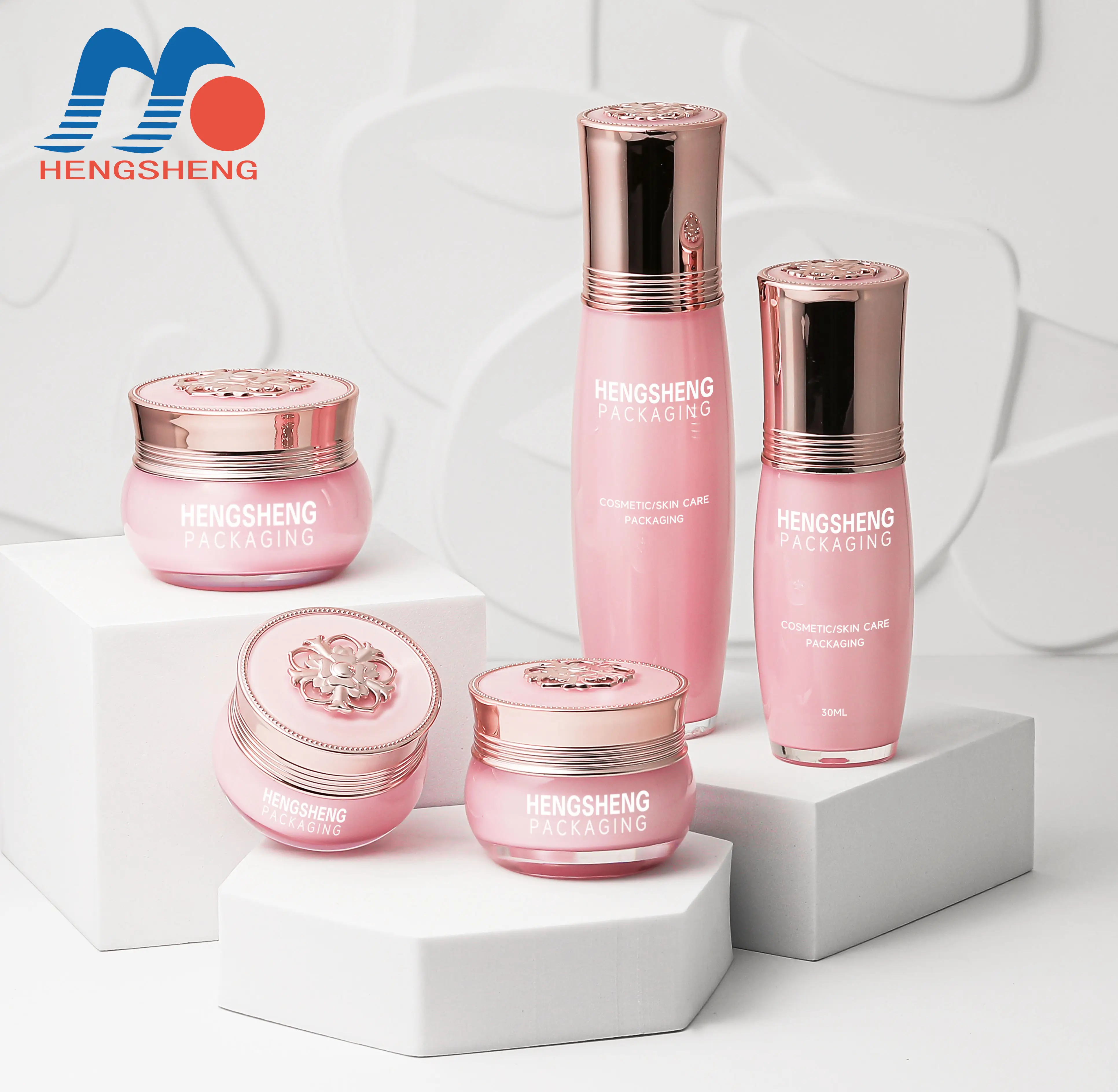 15g 20g 30g 30ml 50ml figure top pink empty skin care packing acrylic cream and lotion bottle
