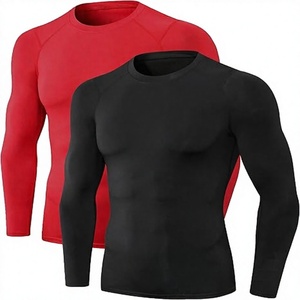 Men's Slim Fit Compression Long Sleeve Performance Shirt Premium Quick Dry Eco-Friendly Spandex/Polyester Base <b>Layer</b> <b>Top</b> - Product Image 1