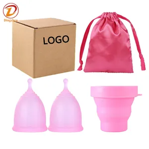 Venta caliente Copa Menstrual de silicona para mujer Copa Menstrual reutilizable Copa Menstrual femenina Paquete personalizado Logotipo privado