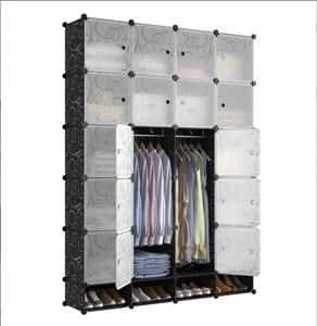 Lemari plastik lipat dengan Kabinet, lemari pakaian kamar tidur portabel - Product Image 5