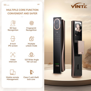 Serrure intelligente Tuya App avec appel vidéo en temps réel, stockage cloud, empreinte digitale et serrure numérique, reconnaissance faciale 3D, compatible avec les portes en bois - Product Image 2