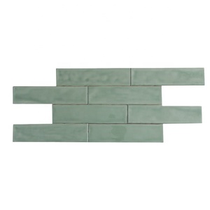 Phòng tắm sang trọng nhà bếp Ốp tường <span class=keywords><strong>mini</strong></span> bóng màu xanh lá cây gạch tàu điện ngầm ngọc bích tối giản tùy chỉnh hiện đại Nội Thất Tường căn hộ 8mm - Product Image 1