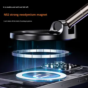 Giá đỡ điện thoại di động từ tính hai mặt có thể gập lại, thu vào được, với đế hút chân không, phụ kiện tiện lợi - Product Image 3