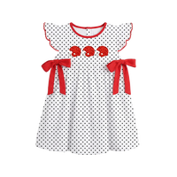Robes d'été personnalisées pour filles Puresun Fashion, en coton, à pois, brodées, avec nœud et manches volantées