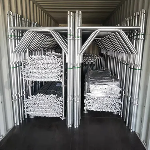 Экономичные стальные рамы, горячеоцинкованные оцинкованные арматуры Q235, стальные рамы, движущиеся оцинкованные лопастные леса для строительных лесов - Product Image 6