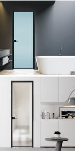 Porte battante manuelle ultra-mince <span class=keywords><strong>RG45</strong></span>, étanche, insonorisée, anti-poussière, finition minimaliste, moderne, en alliage d'aluminium, sans rupture de pont thermique - Product Image 4