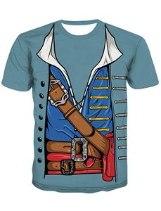 Traje de pirata para hombre, camisa para adultos, con estampado 3D divertidos gráficos, ropa novedosa, camiseta para hombre - Product Image 3