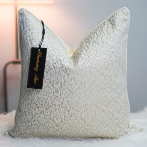 <span class=keywords><strong>Housse</strong></span> de <span class=keywords><strong>coussin</strong></span> personnalisée en tissu jacquard satiné, nouveau design 50x50cm, dernière collection - Product Image 2