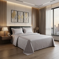 Draps de lit ajustés de luxe 100 % coton tissé 300 fils, écologiques, respirants, non jetables, toutes saisons, personnalisables pour hôtels