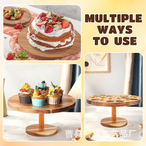 Custom Wooden Cake Stand Egg Rack Dessert Board For <b>Party</b> <b>Table</b> Decoration Solid Color Trays - Product Image 3