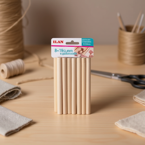 Ilan Perni in legno 8x150mm Confezione da 10 per artigianato e cucito - Product Image 3