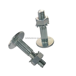Hex <b>Flange</b> Head <b>Bolt</b> With Nut Zinc Plated Galvanized Steel Class 8.8 Unc Thread Two Nuts Per <b>Bolt</b> - Product Image 2