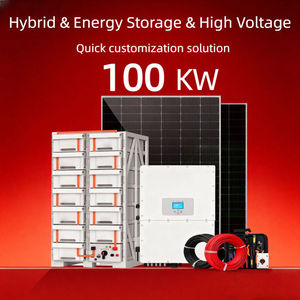 Sistema de Energía Solar Híbrido Todo en Uno de 100KW, Sistema Fotovoltaico Industrial Trifásico Conectado a la Red con Sistema Híbrido - Product Image 1