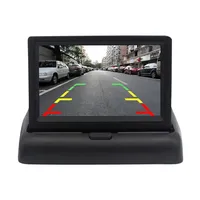 PZ pliable 12V vidéo moniteur de voiture résolution PAL NTSC deux canaux 4.3 affichage TV DC 24V rabattable LCD 4.3 pouces moniteur de voiture