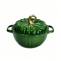 Marmite en fonte émaillée antiadhésive en forme de citrouille, idéale pour ragoûts, braisages, cuisson au four et soupes