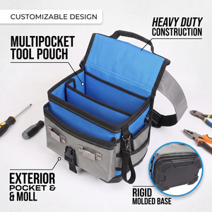 Heavy Duty Customized Multi-pocket Plumbing & Electrician <b>Tool</b> Pouch Durable Rigid Base Waist Bag for Technicians Wholesale - Product Image 1