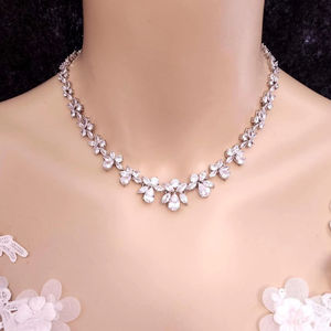 VVS1 Multi Shape Moissanite 925 <b>Silver</b> Gold Plated <b>Choker</b> Necklace Royal Saga Design Elegant Wedding Party Jewelry Gift Style - Product Image 3