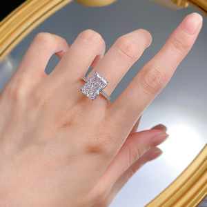 925 <span class=keywords><strong>bague</strong></span> de fiançailles en argent Sterling luxe 9*13mm Rectangle grande <span class=keywords><strong>bague</strong></span> en <span class=keywords><strong>diamant</strong></span> pour femmes bijoux femmes anneaux mariage bijoux fins - Product Image 6