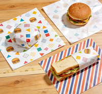 Sacs en papier jetables personnalisés avec logo, revêtement PE de qualité alimentaire, vente en gros pour les restaurants de burgers et de poulet frit