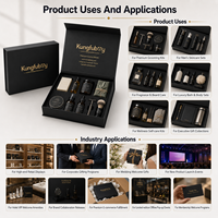 Caja de Regalo Magnética Grande con Inserto de Espuma Personalizado, Empaque de Cartón Rígido de Lujo para Cuidado Personal y Barba Masculina