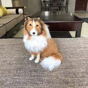 Perro de Simulación Realista y Suave, Decoración Navideña para Jardín Exterior, Perro Peludo, Animal de Peluche, Adorable Juguete de Peluche, <span class=keywords><strong>Border</strong></span> Collie - Product Image 4