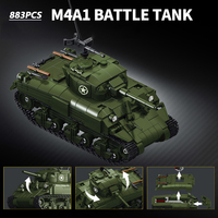 LESHOW 1:35 Char d'assaut militaire de la Seconde Guerre mondiale, jouet éducatif de construction, ensemble de blocs de construction avec briques en plastique ABS
