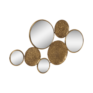 Decorative Metal <b>Wall</b> <b>Mirror</b> <b>Set</b> With Gold Accents For Bedroom Living Room Bathroom Entryway Decor - Product Image 2