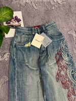 Jean baggy brodé Y2K à motif américain pour homme, style streetwear vintage hip-hop, décontracté, coupe large, pour couple