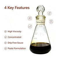 Extrait concentré d'oléorésine de piment à haute viscosité en bouteille pour la formulation de sauces et pâtes sans gouttelettes