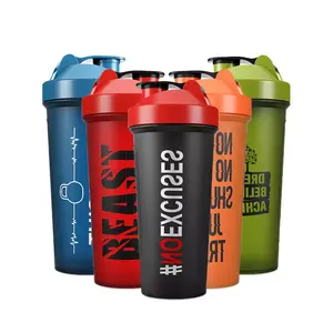 Özel Logo spor BPA ücretsiz plastik Whey Protein spor Shaker şişe için Protein