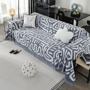 Стильный плед с бахромой, универсальный, подходит для большинства диванов, многофункциональный: можно использовать как плед для кондиционера, уличный плед и плед для кровати. - Product Image 1