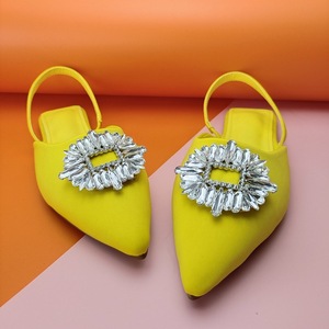 New Style Summer Sexy Party Luxury <b>Pointed</b> <b>Toe</b> Rhinestone Sandals Ladies Slippers on Women <b>Flat</b> Shoes - Product Image 2