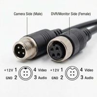 Câble d'extension audio-vidéo étanche M12 4 broches mâle-femelle pour caméra de voiture et surveillance, longueurs 1m, 5m, 10m, 15m, 20m, 25m