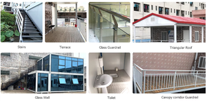 <span class=keywords><strong>Idées</strong></span> de maisons conteneurs portables de luxe à double étage, design plat, villa emboîtable, terrasse extensible, bureau, école, construction rapide en acier - Product Image 6