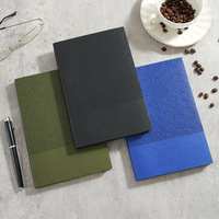 Carnet en cuir souple à motif géométrique Couleur élevée Valeur épaissie Mode Simple Design Business Office Meeting Record Book