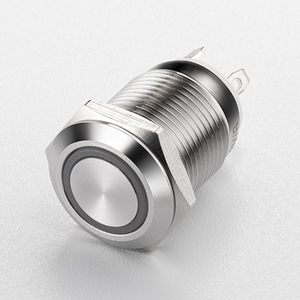 Stainless Steel 12mm Round Head <b>Push</b> <b>Button</b> <b>Switch</b> IP65 Screw Terminal Mechanical Ring-Illuminated - Product Image 3