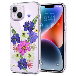 Selubung kompatibel dengan UNTUK iPhone 15 14 13, selubung bening dengan desain timbul pola bunga, Bumper TPU lembut pelindung ramping - Product Image 2