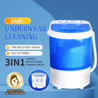 Mini All in One Washing Machine Semi Automatic Household Washer for Underwear Socks Baby Clothes Shoe Washing