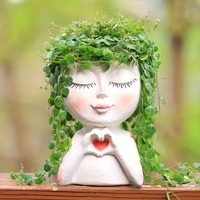 Décoration intérieure Figure Sculpture Vase à fleurs en résine Ornements de jardin Accessoires pour la maison Pots de fleurs Fournitures de jardin Cadeaux artisanaux en résine