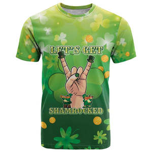 T-shirt à sublimation avec trèfle à quatre feuilles pour la Saint-Patrick irlandaise, t-shirt de célébration de la Saint-Patrick, respirant, manches courtes - Product Image 5